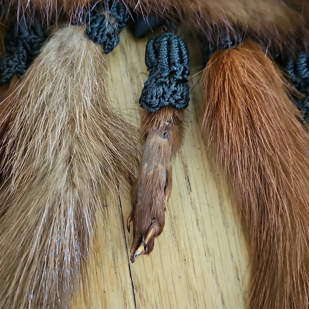 Vintage Fur Wrap With Tails And Feet O/S